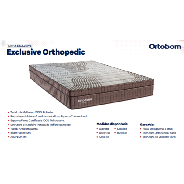 Colchão Casal – Exclusive Orthopedic – Ortobom – 138X27cm - Image 2